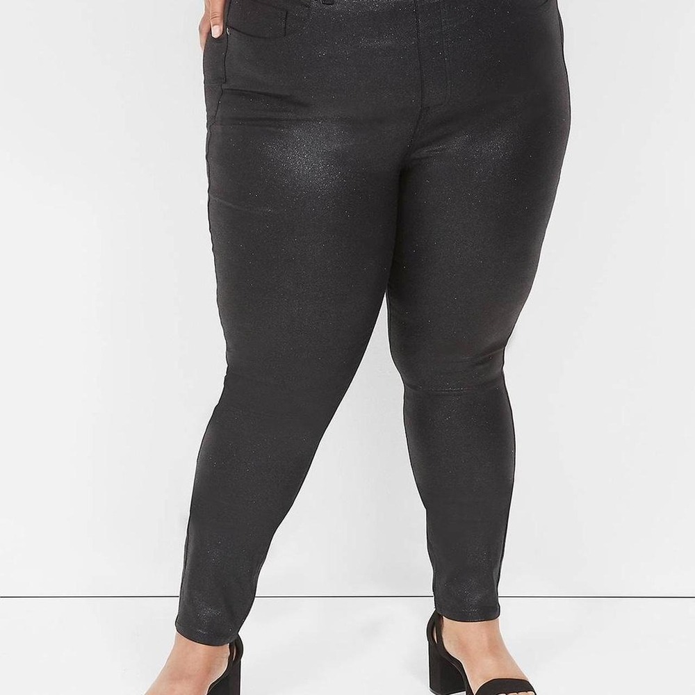 Lane Bryant black sparkle black jeans size 22 short